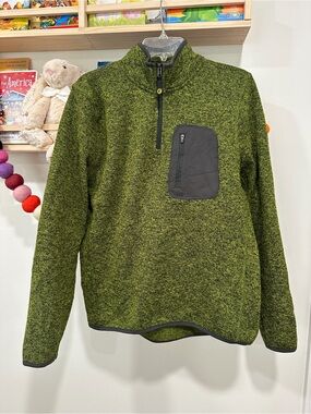 Kyodan Men's Green Heathered Quarter-Zip Sweater with Chest Pocket
